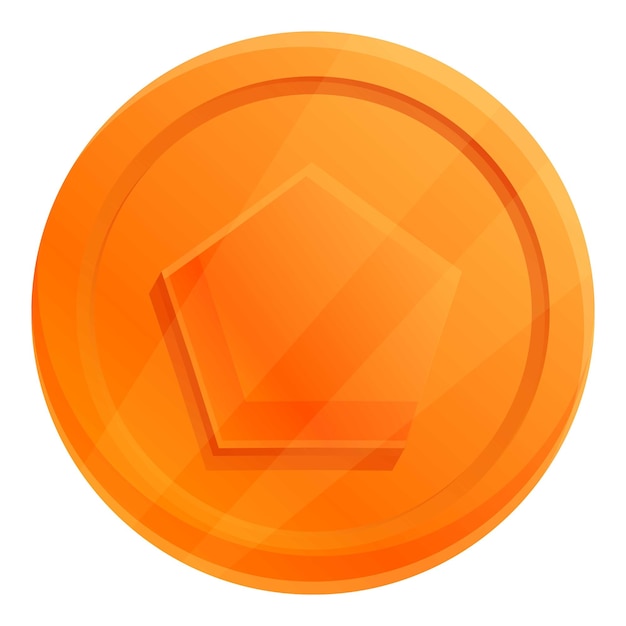 Brown game token icon Cartoon of brown game token vector icon for web design isolated on white background