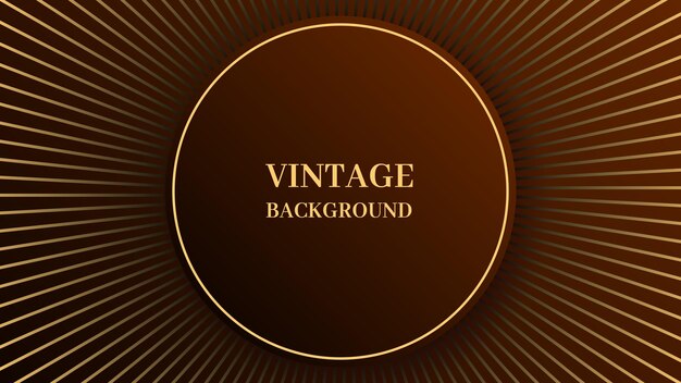 Brown gradient abstract background with gold round and concentric lines Modern geometric pattern