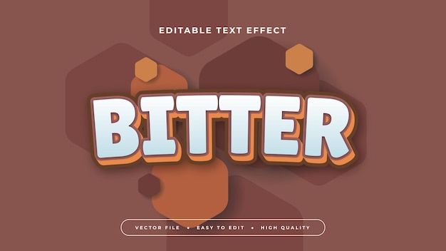 Brown orange and white bitter 3d editable text effect font style