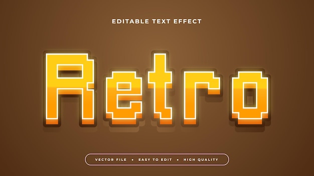 Brown orange retro 3d editable text effect font style