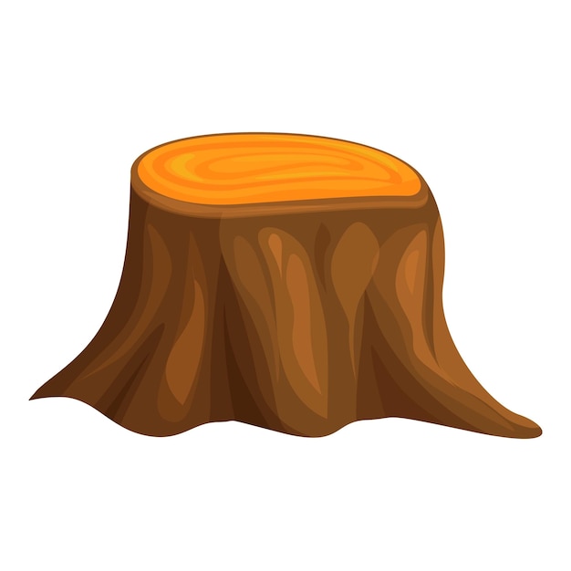 Brown tree stump showing growth rings illustration