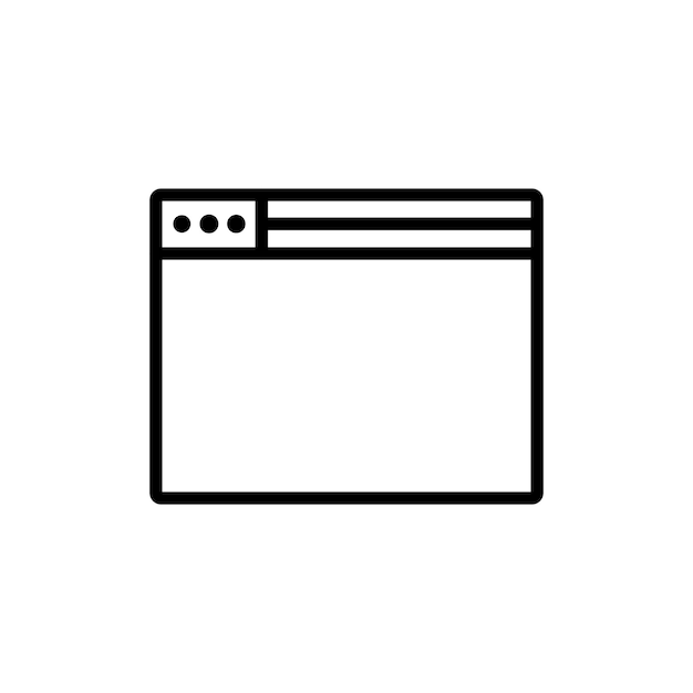 Browser icon set visit website webpage vector symbol browse web page sign computer browser window pictogram in black filled and outlined style