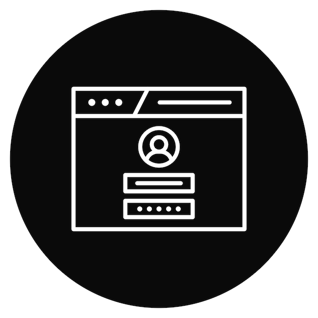 Browser Login icon vector image Can be used for Coding and Development