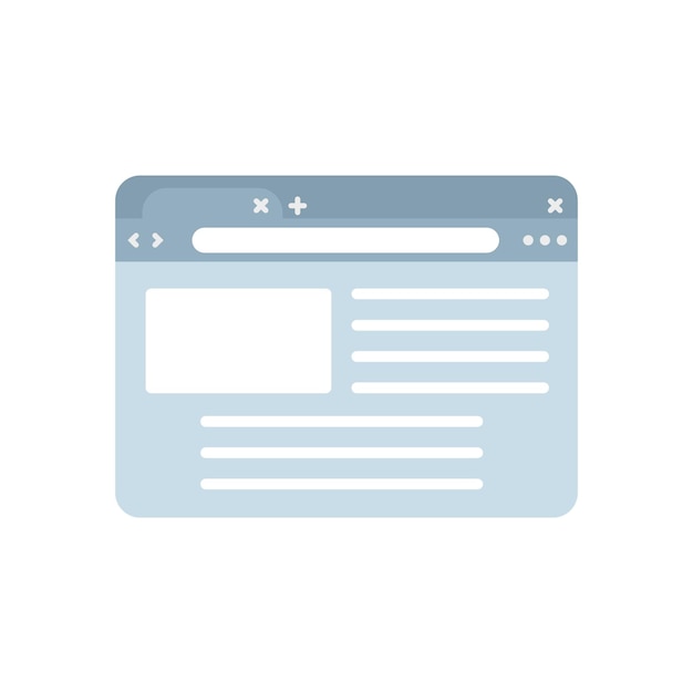 Browser page icon flat vector Window computer Web screen isolated