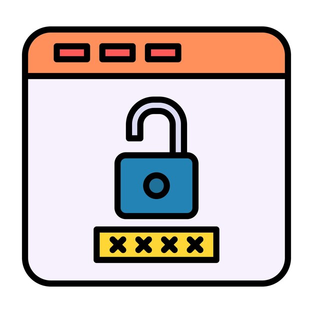Browser Password Flat Illustration