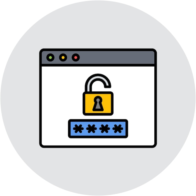 Browser Password Vector Illustration Style