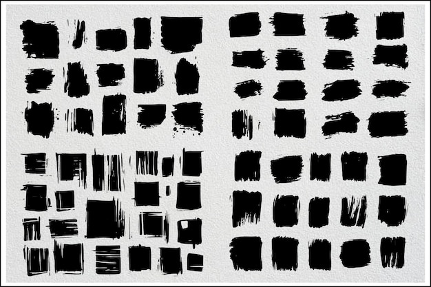 Brush Strokes Grunge Texture Round Vector Elements
