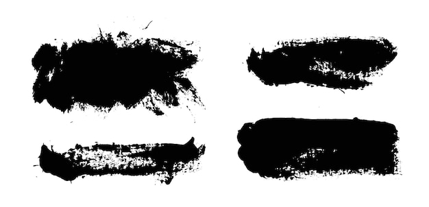 brush strokes vector paintbrush set grunge design elements rectangle text box dirty distress texture banners ink splatters grungy painted objects