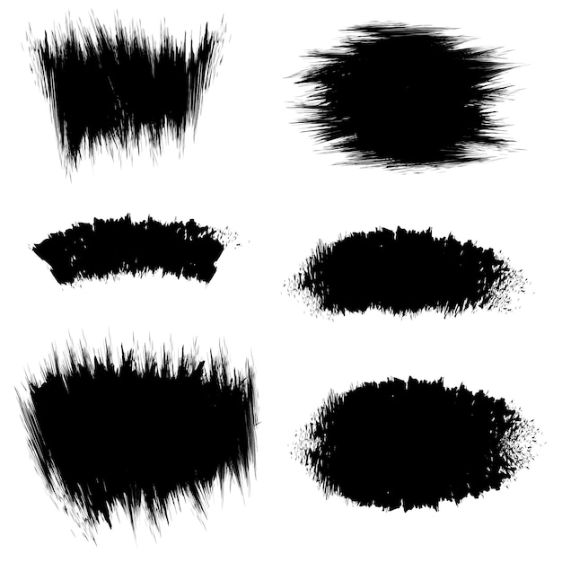 brush strokes vector set of text boxes paintbrush collection grunge design elements dirty brush texture banners rectangular painted objects