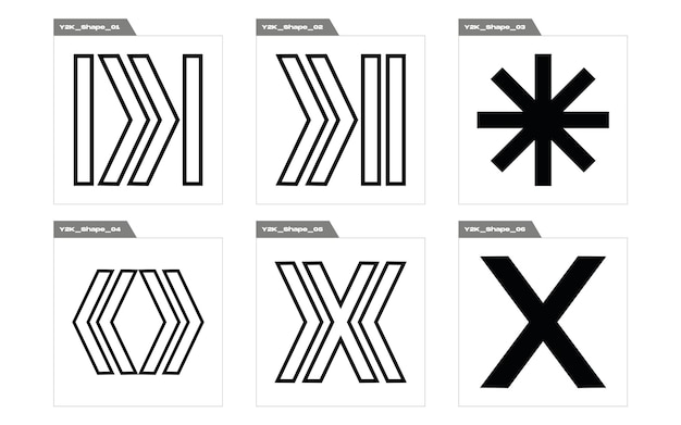 Brutalism shapes Big collection of abstract graphic geometric symbols For modern Tshirts designed
