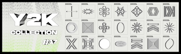 Brutalism shapes Trendy geometric design elements Simple shapes forms