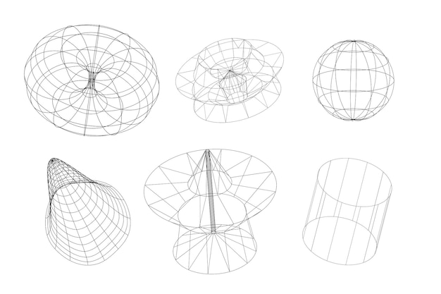Brutalist abstract geometric shapes on white background Vector Swiss design aesthetic