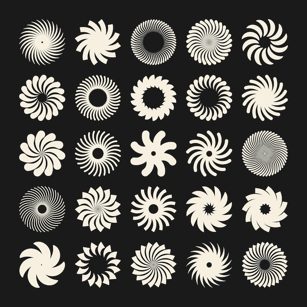 brutalist geometric shapes symbols simple primitive elements and forms bauhaus retro design trendy
