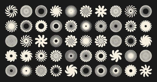 brutalist geometric shapes symbols simple primitive elements and forms bauhaus retro design trendy