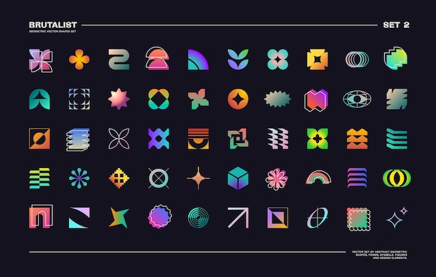 BRUTALIST GEOMETRIC VECTOR SHAPES Set 2