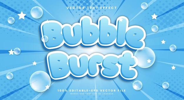Bubble Burst 3d editable vector text effect Template suitable for sweet food product