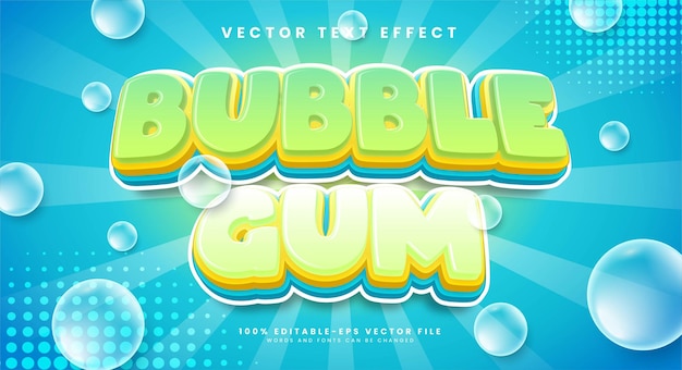 Bubble gum 3d editable text effect suitable for sweet food products