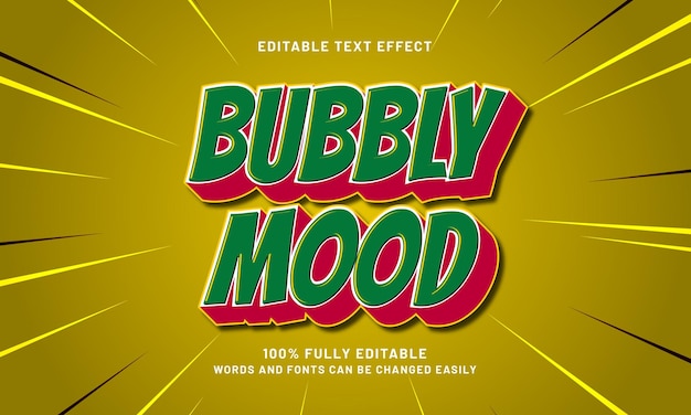 bubbly mood editable text effects with a happy and joyful theme
