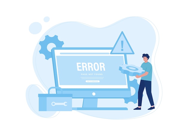 Bug fixes trending concept flat illustration