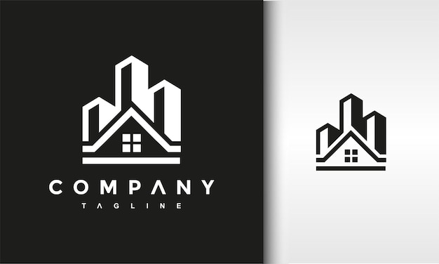 building and house roof logo