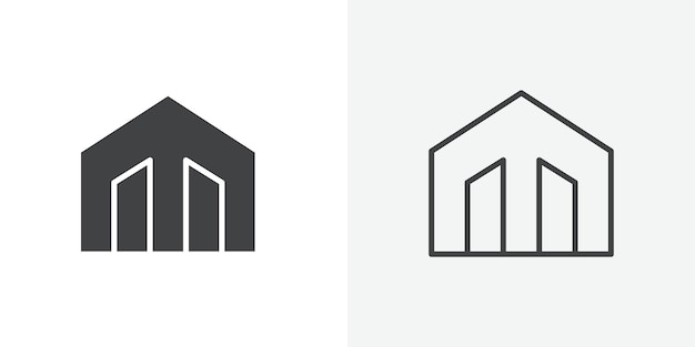 Building icon flat and simple set design