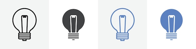 bulb icon vector set use for web ui or app