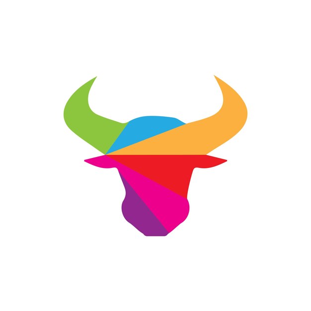 Bull HornBull head Vector Icon Logo Template Illustration Design