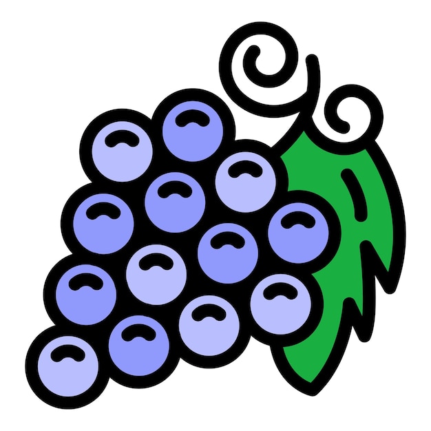 bunch of grapes icon outline bunch of grapes vector icon color flat isolated