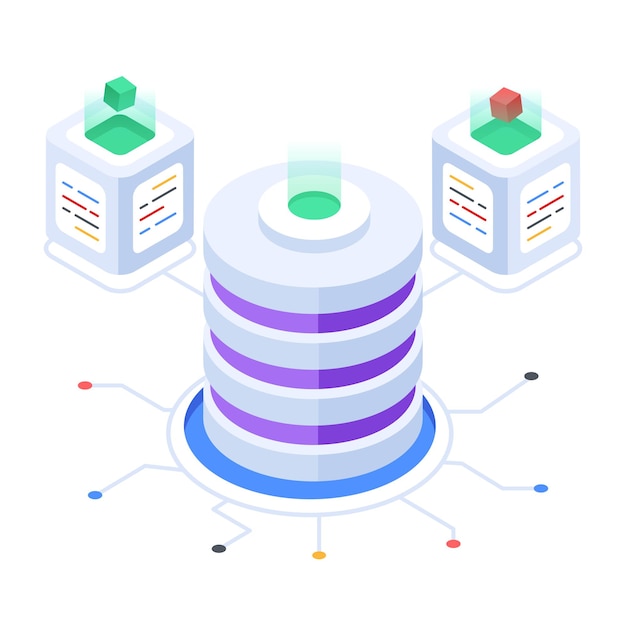 Bundle of Server Storage Isometric Icons