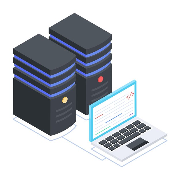 Bundle of Server Storage Isometric Icons