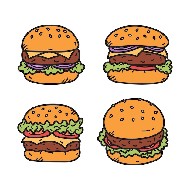 Burger Doodle Illustration