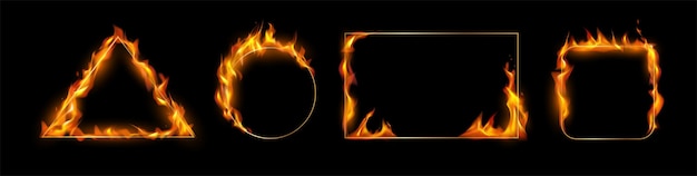 Burning frames borders with fire