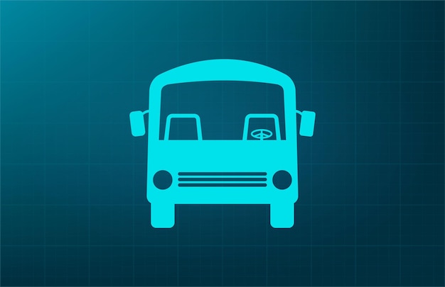 Bus symbol Vector illustration on blue background Eps 10