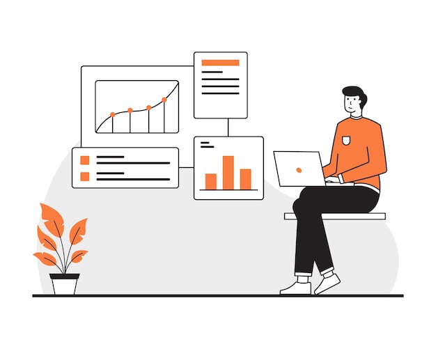 business analysis report concept illustration