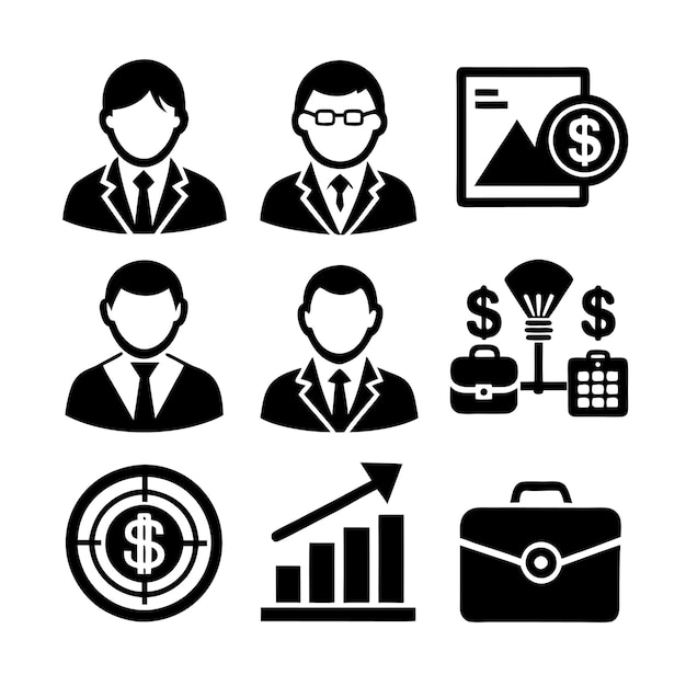 Business and Finance Icon Set Collection Vector for UI Documents Websites and Mobile Applications