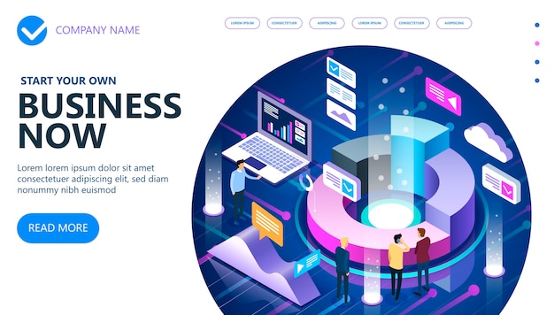 Business and finance  isometric concept