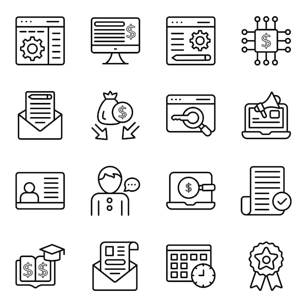 Business and Seo line Icons Pack