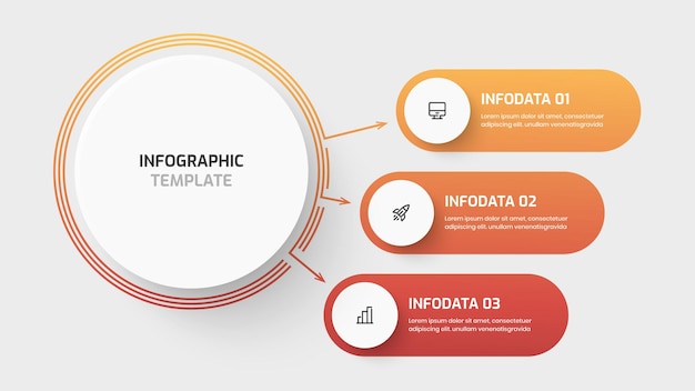 Business Central Circle Infographic Presentation with Gradient Color Circle Label and Icon