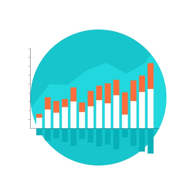 Business chart flat vector web icon