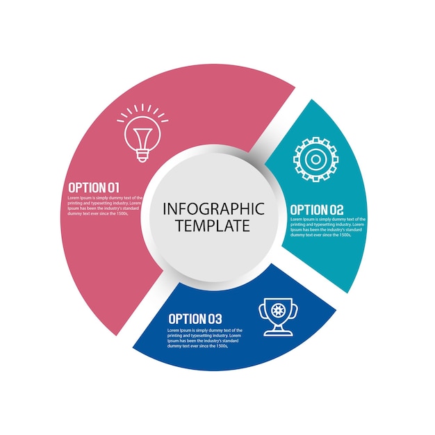Business circle Infographic with 3 step