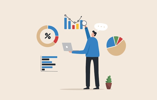 Business data analysis market research investment financial reports Stock market