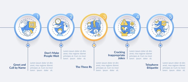 Business etiquette circle infographic template