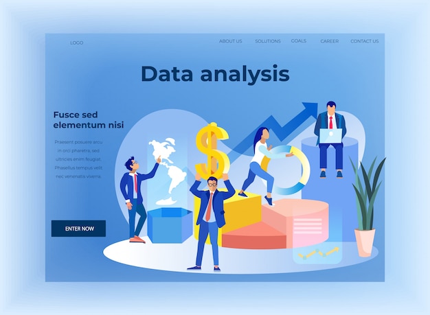 Business Finance Data Analysis Flat Landing Page