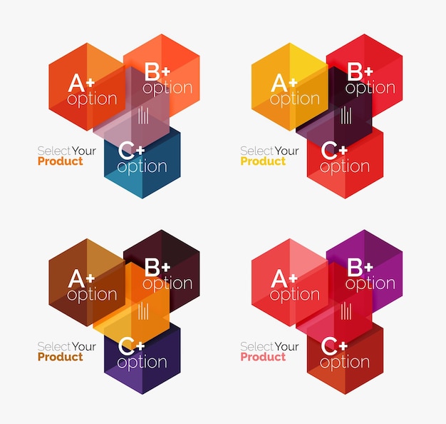 Business geometric layouts with option text