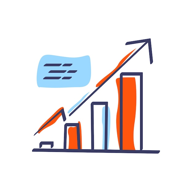 business graphs and charts icons illustration a bar graph with an upwardpointing arrow
