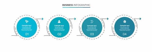 Business infographic design template with 4 options steps or processes