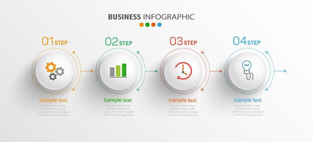 Business  infographic template with icons and 4 options or steps