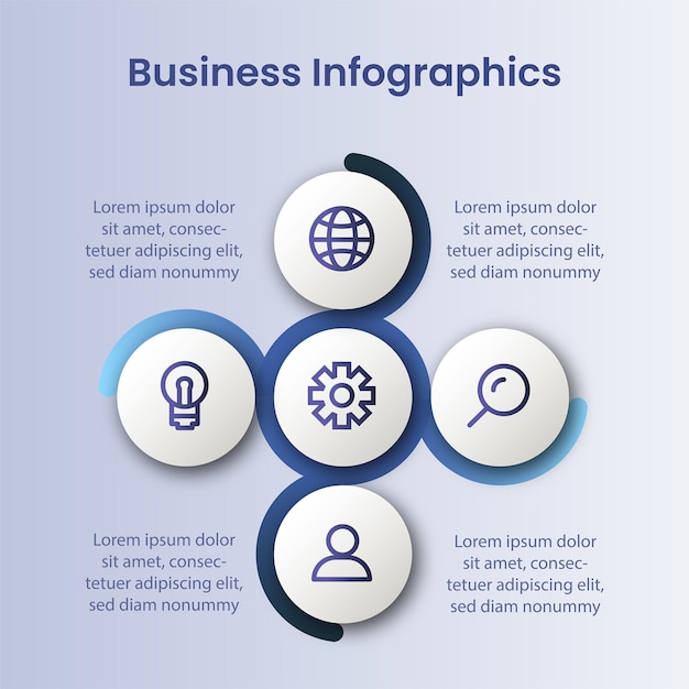 Business Infographics template with colorful timeline elements vector design