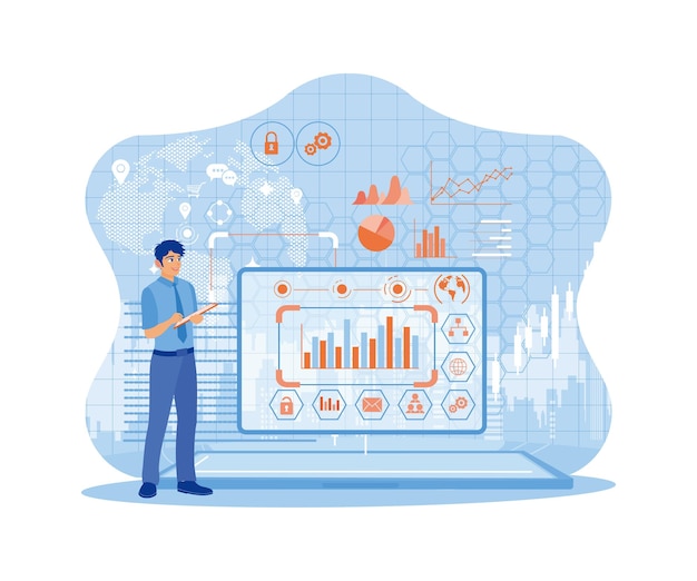 Business intelligence technology and big data concept