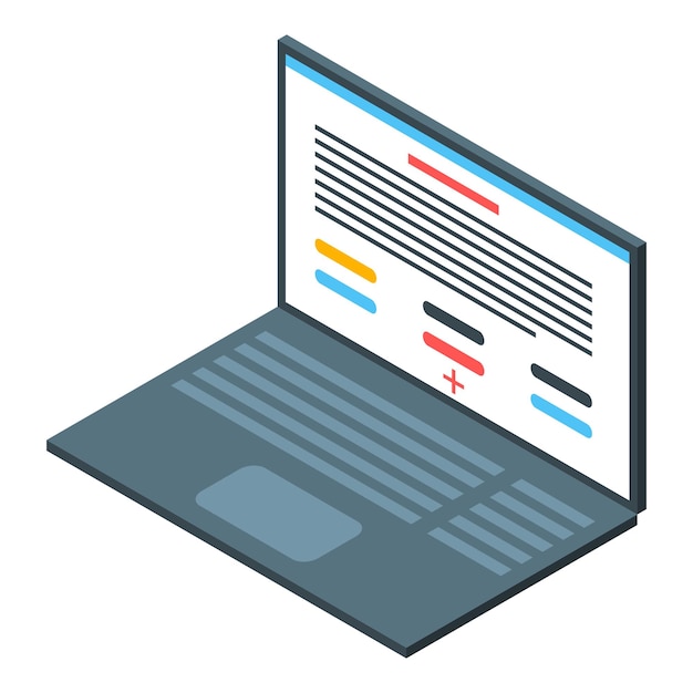 business laptop icon isometric of business laptop vector icon for web design isolated on white background